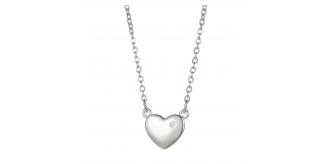 10pcs-White Gold Plated Heart Shape Necklace With Mosana Diamond|GCJ608|UK seller