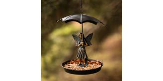  Resin Fairy With Umbrella Bird Feeder x6