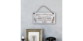 Wooden Hanging Gin Friendship Wall Plaque x 25