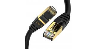 1M IBRA CAT8 Ethernet Gigabit Lan network cable (RJ45) SSTP 40Gbps 2000Mhz - Round Black