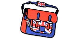 Wholesale Lot of  24 Union Jack Retro Pop Art Cartoon Messenger Bag