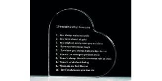 10 Reasons Why I Love You Heart Paperweight x 40