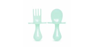 24 x Grabease Baby & Toddler Self Feeding Utensils Spoon & Fork Set