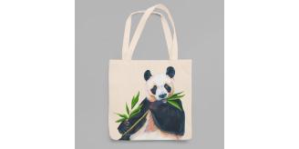 50 Wholesale Giant Panda Bear Tote Bags, Canvas Tote Bags, Bulk Buy Totes, Job Lot, Surplus stock
