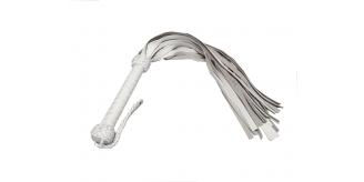 Handmade White Leather Flogger Whip