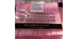 2880 Re-usable Premium quality pink plastic Tea spoons 