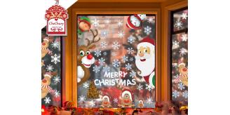 20 x CheChury Christmas Window Stickers Peeping Santa Clause Xmas Window Decals