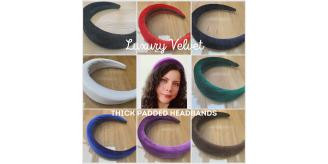 12 Sets of 8 Piece (96 items) Chunky 5cm Thick Luxury Padded Velvet Alice Headband