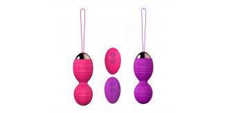 5pcs - MELO Kegel Balls Women Sex Toys Silicone Clitoral Massager Vibrator with Remote Control-Random Colour|GCAP185-Pink/Purple|UK seller