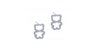 10pcs-Women Cute Crystal Bear Hollow Stud Earrings|GCJ709|UK seller