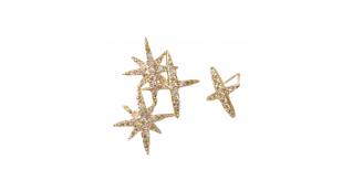 10pcs-Women Sparkly Gold Tone Crystal Stars Stud Earrings|GCJ718|UK seller
