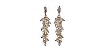 10pcs-Women Luxury Leaf Crystal Dangle Earrings in Gold Tone|GCJ728|UK seller