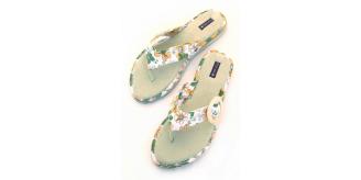 Cotton Suede Pomelo flip flops in Green x 12 sizes UK 3-8