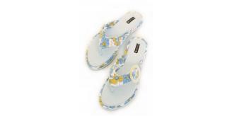 Cotton Suede Pomelo Flip Flops in Blue Sizes 3-8 (x12)