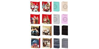 100pcs-Christmas Theme Premium Gift Paper Tote Carry Bags Mixed-Size 18x23x10cm Small|GCBag008-Small-100pcs|UK seller