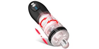 10pcs-Black Cheetah Powerful 9 Thrusting Modes Rotating Masturbation Cup|GCAP190-10pcs|UK seller