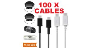 100 x compatible type C to C USB Charger cable for Samsung Amazon Huawei iPhone 15