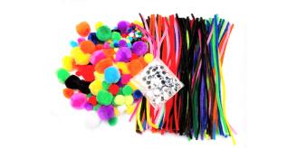 Pallet load of 700 x Arts and Crafts Kit | Including Pipe Cleaners, Pompoms and Googly Eyes | Various Sizes and Colours | Arts and Crafts for Kids | A