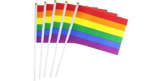New Job Lot 2000 x Gay Pride Stick Mini Flags 20cm x 14cm Wholesale RRP £6000