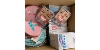 Wholesale Lot Assorted Baby Products including Teethers Bibs Digital Thermometers and DVD