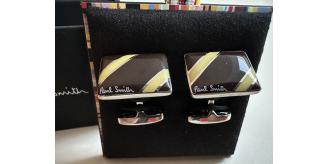 Paul Smith cufflinks Brown with Mustard stripe Boxed  x 30 pieces