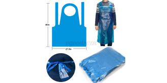 50 Packs (100pc per Pack)  Disposable Lightweight Waterproof Blue Plastic Aprons for Salon/Garden/Home Etc. l UK SELLER UK- 100pc per bag