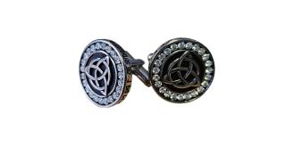 10 Pairs-Men's Trinity Celtic Stainless Steel Crystal Round Cufflinks|GCJ598|UK seller