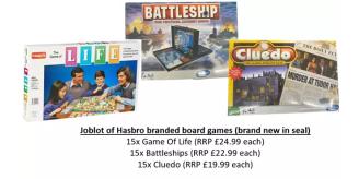 Joblot Hasbro 45 Branded BNIB Games Game Of Life, Cluedo, Battleship RRP £1499.55