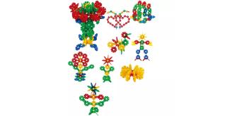 50x Connecta Flower Game Construction Shaped Piece Slot Colourful 400 PCS