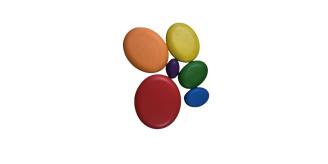 60pcs Pebble Blocks - Rainbow Coloured 