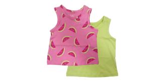 One Off Joblot of 12 Girl's Ex-Chainstore Vests (2 Pack)