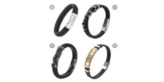 10pcs-Men’s Genuine Black Leather Football Infinity Tree of Life Bracelet With Dad Engraving - Random|GCJ043,GCJ447,GCJ449,GCJ450-Dad|UK seller