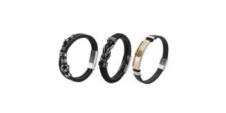 10pcs-Men’s Genuine Black Leather Football Infinity Tree of Life Bracelet With "Love My Son" Engraving - Random|GCJ447,GCJ449,GCJ450-Son|UK seller