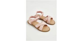 One Off Joblot of 8 Girl's Ex-Chainstore Pink Cross Strap Sandals