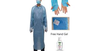 100pc Waterproof Dental Hairdresser Disposable Protective Gown Apron Thumb-Loops UK SELLER