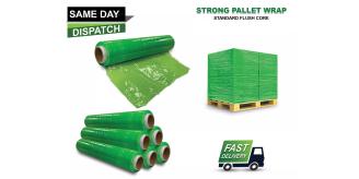 400mm x 250m 17mu +-5% Tolerance Green Tinted Pallet Wrap 900 Rolls
