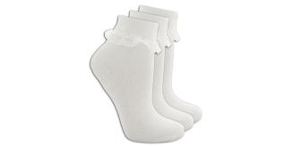 Girls School Frilly Socks White 13 Packs /3 Pairs in Pack/ Joblot for Resale