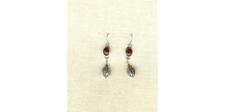 Earrings - Sterling Silver & Cornelian Bead Drop Earrings - Joblot 15