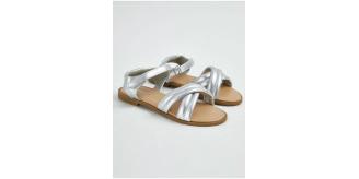 One Off Joblot of 5 Girl's Ex-Chainstore Silver Cross Strap Sandals