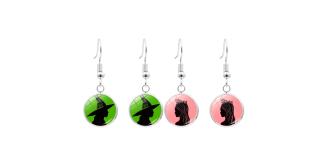 20 Pairs-Wicked Inspired Witch Stainless Steel Drop Hook Elphaba Glinda Earrings|GCJ750ER-Glinda/ Elphaba/ G+E|UK SELLER