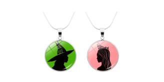 20pcs-Wicked Witch Inspired Elphaba & Glinda Friendship Stainless Steel Long Necklace|GCJ750NK-Glinda/ Elphaba|UK SELLER