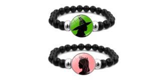 20pcs-Wicked Witch Inspired Elphaba & Glinda Friendship Beaded Bracelets-Black|GCJ750BR-Black |UK SELLER
