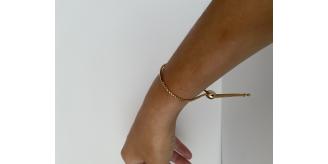 18K Gold Plated Slider Bracelet and Ball Stud Earrings