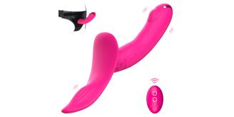 10pcs-Double Vibrating Strap-On Dildo Wear on with Remote Control - Random Strap Colour|GCAP201/1002|UK SELLER
