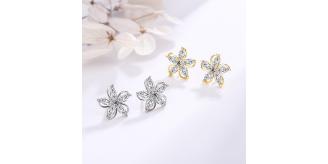 20 Pairs - S925 Sterling Silver Marquise Flower Studs C/Z Stud Earrings|GCJSE128|UK SELLER