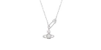 10pcs - S925 Sterling Silver Vivienne Westwood Inspired  Diamante Pin Orb C/Z Pendant Necklace|GCJSN100|UK SELLER