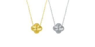 20pcs - S925 Sterling Silver Lucky Clover Four Leaf Pendant Necklace White Gold 14K Yellow Gold Plated|GCJSN099|UK SELLER