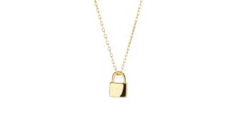 10pcs - S925 Sterling Silver Dainty Lock Pendant Necklace-Gold|GCJSN082-gold|UK SELLER