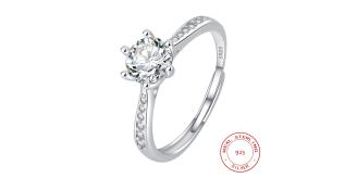 10pcs - S925 Sterling Silver Solitaire C/Z 7mm Open Adjustable Ring|GCJSR043|UK SELLER