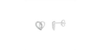 10 Pairs - S925 Sterling Silver Cubic Zirconia 8mm x 8mm Heart Stud Earrings|GCSE523B|UK SELLER